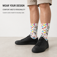 Chaussettes de sport personnalisées Mushafier OEM pour adultes - Chaussettes sans couture respirantes à séchage rapide absorbant la transpiration résistantes aux déchirures à impression numérique