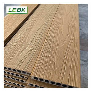 Nuovo Design cavo in Teak 190mm profondo grano del legno coestrusione Wpc Decking 23 mm impermeabile No Gap in Teak composito senza soluzione di continuità Decking - Product Image 1