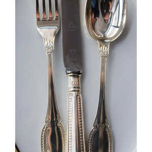 Ensemble de couverts en alliage d'argent Di Cristofalo Andria de haute qualité, 75 pièces, manche en bois, réutilisable, en laiton, pour le thé et la cuisine, style européen moderne - Product Image 3