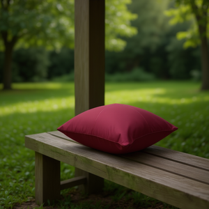 หมอนอิงกลางแจ้ง สีแดงไวน์ ผ้าโพลีเอสเตอร์ 100% ผ้าอ๊อกซ์ฟอร์ด ทรงสี่เหลี่ยม กันน้ำ ถอดซักได้ ใช้ได้ทุกฤดู - Product Image 2