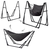 Hamac et chaise suspendue avec support pliable, ensemble de support de hamac portable à double usage pour hamacs d'intérieur et d'extérieur