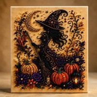 Kit de Peinture Diamant DIY JCSL avec Strass et Perles, Motif Arbre de Noël et Citrouille d'Halloween, Kit d'Art sur Toile pour Décoration Murale, Cadeau de Fêtes