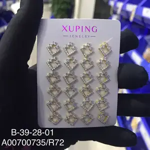 212 xuping takı toptan ucuz moda takı küpe Dubai 24k altın kaplama elmas saplama küpe