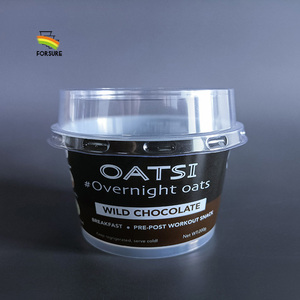 Plastic Ice Cream Container Plastic Yogurt Cups With Lids 200 Ml Customized IML Plastic Cups For Ice Cream Pudding Yoghurt Packaging Butter Container Plastic Yogurt Cups With Lids