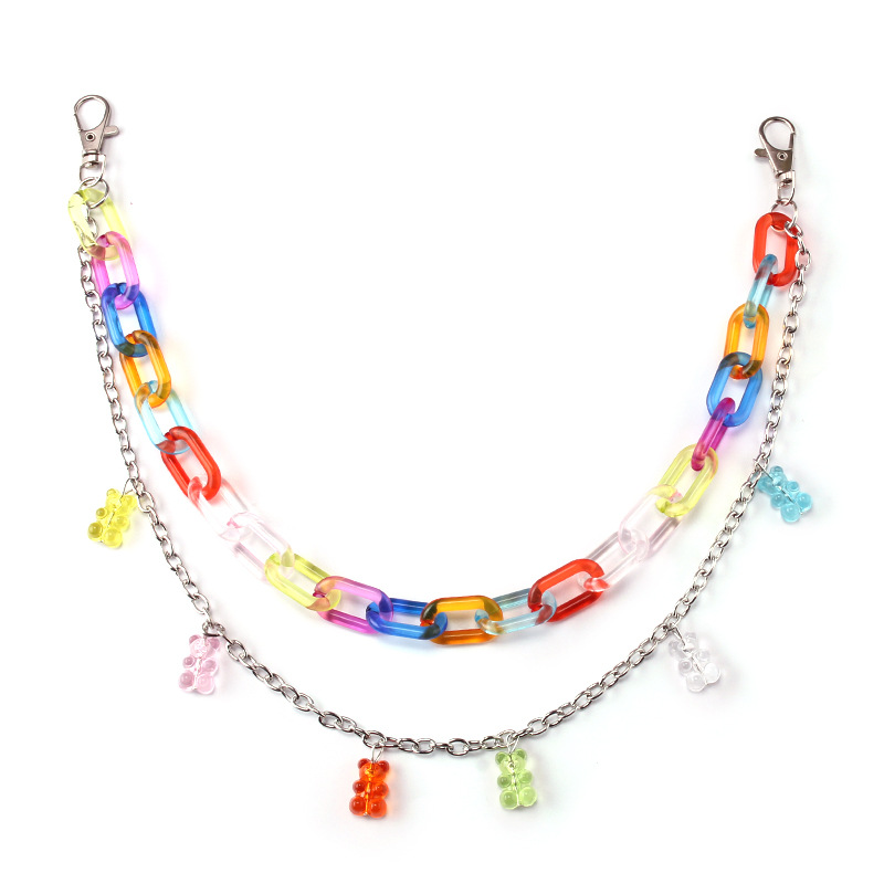 โซ่กางเกงสองชั้นลายหมี