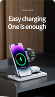 Produit tendance 2026 : Chargeur sans fil 3-en-1 15W PD avec veilleuse pour iPhone 16 Pro et Samsung