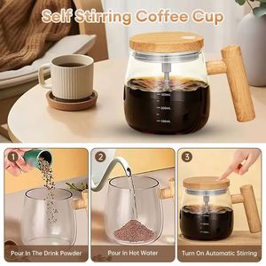 แก้วผสมอัตโนมัติแบบพกพา ขนาด 400 มล. สำหรับกาแฟ ชา นม โกโก้ พร้อมระบบกวนแม่เหล็กในตัว ดีไซน์สวยงาม - Product Image 2