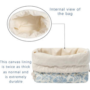 Bolsa de Maquillaje Acolchada de Algodón al por Mayor con Cordón, Estética Coquette, Linda Bolsa de Cosméticos de Viaje, Bolsa de Regalo con Cordón - Product Image 4