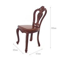 Accessoires pour maison de poupée 1/12 - Mini table à manger nostalgique avec chaises européennes et modèle de table - Simulation réaliste de scène de vie