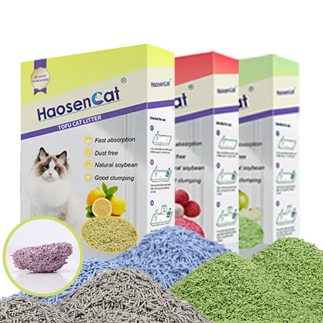 Large Wholesale Discounts Catlitter Kitty Biodegradable Green Tea Clumping Dust Free Tofu Cat Litter Sand