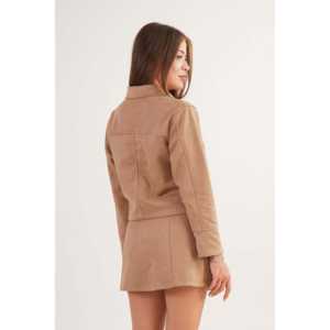 เสื้อแจ็คเก็ตหนังกลับวีซ่า แขนยาว สไตล์ยูทิลิตี้ ติดกระดุม เสื้อโค้ทผู้หญิง - Product Image 3