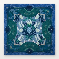 Mahjong américain, 160 tuiles en acrylique marbré bleu-vert, tapis de jeu antidérapant à motif botanique pour 4 joueurs, prêt à être expédié