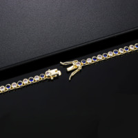 CM Hip Hop Vente Chaude Usine Vente Directe Unisexe Tennis Collier Chaîne Ras Du Cou Diamants Une Rangée Tennis Solitaires Chaîne Multicolore