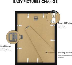 Custom Picture <b>Photo</b> <b>Frame</b> Display Home Decorative 11x14 MDF Black Wood <b>Photo</b> <b>Frame</b> <b>for</b> <b>Wall</b> Mounting or Tabletop - Product Image 4