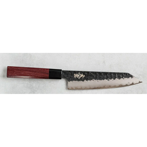 Couteau Santoku japonais 18 cm, couteau de chef multifonction de haute qualité en acier inoxydable, manche en bois, ambidextre, marque Genun - Product Image 1
