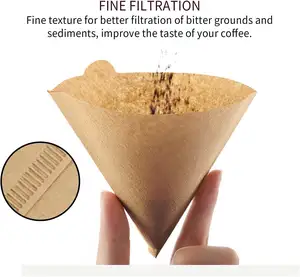 Wholesale Coffee Filter Paper Office Use Coffee Maker Brown Disposable Coffee Paper Filters