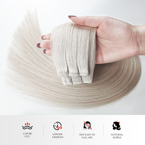 Tóc nối Remy người thật kiểu dệt Châu Âu, lớp biểu bì thẳng hàng, kiểu thẳng tự nhiên, băng dính siêu mỏng, mẫu mới - Product Image 3