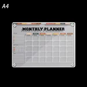 30x40cm Acrílico Magnetic Mensal Semanal Planner Board Transparente Dry Apagar whiteboard Calendário para uso Frigorífico