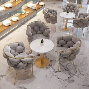 Sillón de Salón de Belleza, Sillón Moderno de Lujo, Muebles para Sala de Estar, Muebles para el Hogar, Sofá con Base de Metal, Sillón de Terciopelo - Product Image 1