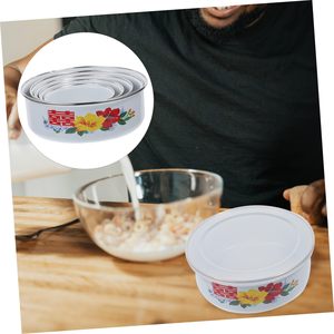 Senny Fournisseur Grossiste – Ensemble de Bols de Rangement en Émail Acier, Couvercle en Métal, Assiette à Fruits Décorative, Service de Plats pour Fruits en Émail - Product Image 2