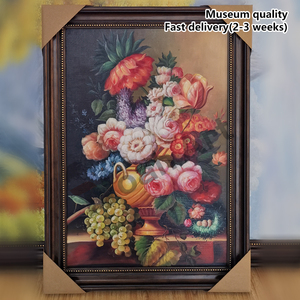 Réplique d'art de qualité muséale, peinte à la main, nature morte florale, fleurs classiques célèbres, <span class=keywords><strong>peinture</strong></span> à l'huile pour décoration murale - Product Image 4