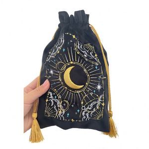 Bolsa de Almacenamiento de Terciopelo para Cartas del Tarot, Runas, Constelaciones, Accesorios de Adivinación, Joyería, Dados, Bolsas de Terciopelo con Cordón para Tarot - Product Image 2