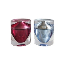 Nouveau design luxueux, pot en acrylique cylindrique pour crème de soin de la peau, emballage en plastique avec forme de bijou brillant