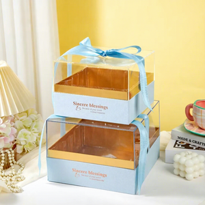 Luxury Square Clear Acrylic Wedding Candy Favors <strong>Gift</strong> <strong>Box</strong> with Ribbon - Product Image 4