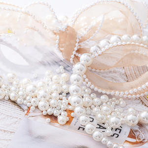 50 hạt/túi Hạt ngọc trai rời ABS làm vòng tay tự làm, phụ kiện làm đồ trang sức, hạt tròn đục lỗ - Product Image 2