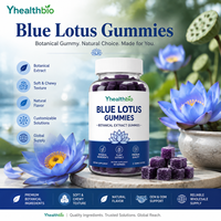 Bonbons gélifiés Blue Lotus, doux et moelleux, étiquette privée personnalisée disponible, formes et saveurs variées, support OEM ODM pour la fourniture quotidienne