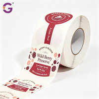 Etiquetas de Embalaje Personalizadas para Frascos de Alimentos, Etiqueta Adhesiva Impermeable en Rollo con Sello para el Cuello del Frasco, Etiqueta con Logotipo Personalizado para Frascos