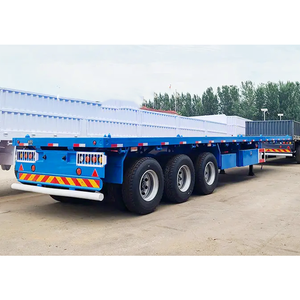 Promotion : <span class=keywords><strong>Remorque</strong></span> plateau 3 essieux 40 pieds, capacité 50 tonnes, pour transport de conteneurs et châssis, disponible en 20 pieds, 50 pieds et 53 pieds - Product Image 1