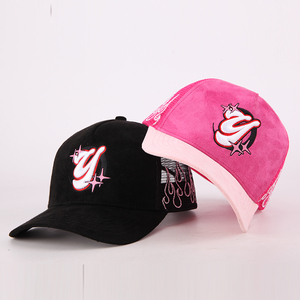 Factory Custom 5 Panel Baseball Mesh Caps 3D-Stickerei Logo gebogene Krempe Fire Mesh Wildleder <span class=keywords><strong>Trucker</strong></span> Hüte - Product Image 3