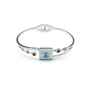 สร้อยข้อมือแฟชั่นดีไซน์ตาปีศาจ ชุบทอง PVD สแตนเลส 316L ปรับขนาดได้ - Product Image 1