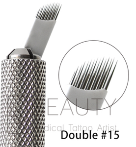 <span class=keywords><strong>Agujas</strong></span> <span class=keywords><strong>de</strong></span> Microblading profesionales, herramienta <span class=keywords><strong>de</strong></span> tatuaje, <span class=keywords><strong>de</strong></span> 2 líneas sombreador, 15 <span class=keywords><strong>agujas</strong></span> para maquillaje permanente, sombreador <span class=keywords><strong>de</strong></span> 2 filas, 15 cuchillas - Product Image 2