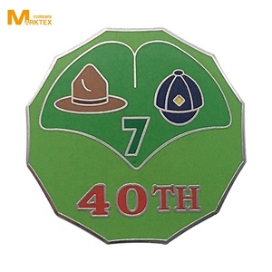 Esmalte duro estampado de latón, color dorado plateado - Product Image 6