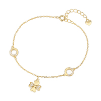 Bracelet pour femme en argent sterling 925 de luxe, en forme de cœur, trèfle à quatre feuilles, plaqué or 18 carats, vente en gros d'usine de bijoux