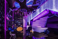 Vente directe des fabricants Cabine de DJ intérieure 3D LED Discothèque Bar KTV Table avec écran LED Mariage Disco Boîte de nuit Atemid