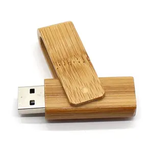 Bamboo rotating U disk 64GB wood memory 32GB 3.0 USB flash drive 128GB large capacity pendrive custom printing pormo usb wholesa