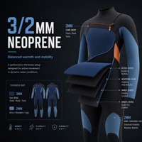 Combinaison de plongée intégrale 3/2 mm pour femme à manches longues pour le kitesurf, la voile et la plongée