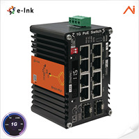 Switch Industri DIN Rail 8-Port PoE++ 90W Pengeras Tegangan AI Smart Managed