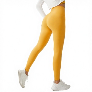Ensemble de pantalons de yoga taille haute personnalisés avec motif lettres XS NV, en Spandex et Nylon écologiques, élastiques, longueur cheville, vêtements de sport durables - Product Image 4
