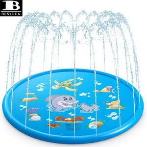 Tapis d'arrosage et d'éclaboussures, tapis d'eau gonflable amusant de 68 pouces pour enfants, <span class=keywords><strong>piscine</strong></span> peu profonde pour bébés et tout-petits - Product Image 1