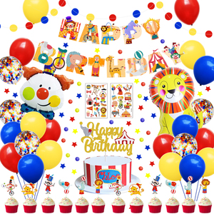 Décoration de fête d'<span class=keywords><strong>anniversaire</strong></span> sur le thème du cirque Nicro, décoration de fête de naissance, décoration d'<span class=keywords><strong>anniversaire</strong></span> pour enfants, fournitures de fête de cirque - Product Image 1