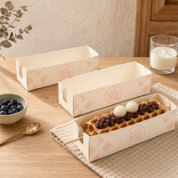 Boîte à gâteau roulé coulissante personnalisée avec poignée pour gaufres, mousses, cupcakes, pâtisseries, desserts à emporter