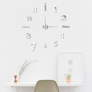 Fashion 3D <b>40cm</b>/16inch Acrylic <b>Wall</b> DIY <b>Clock</b> Frameless Mirror Time Large 3D Mirror <b>Clocks</b> <b>Wall</b> <b>Clock</b> - Product Image 4