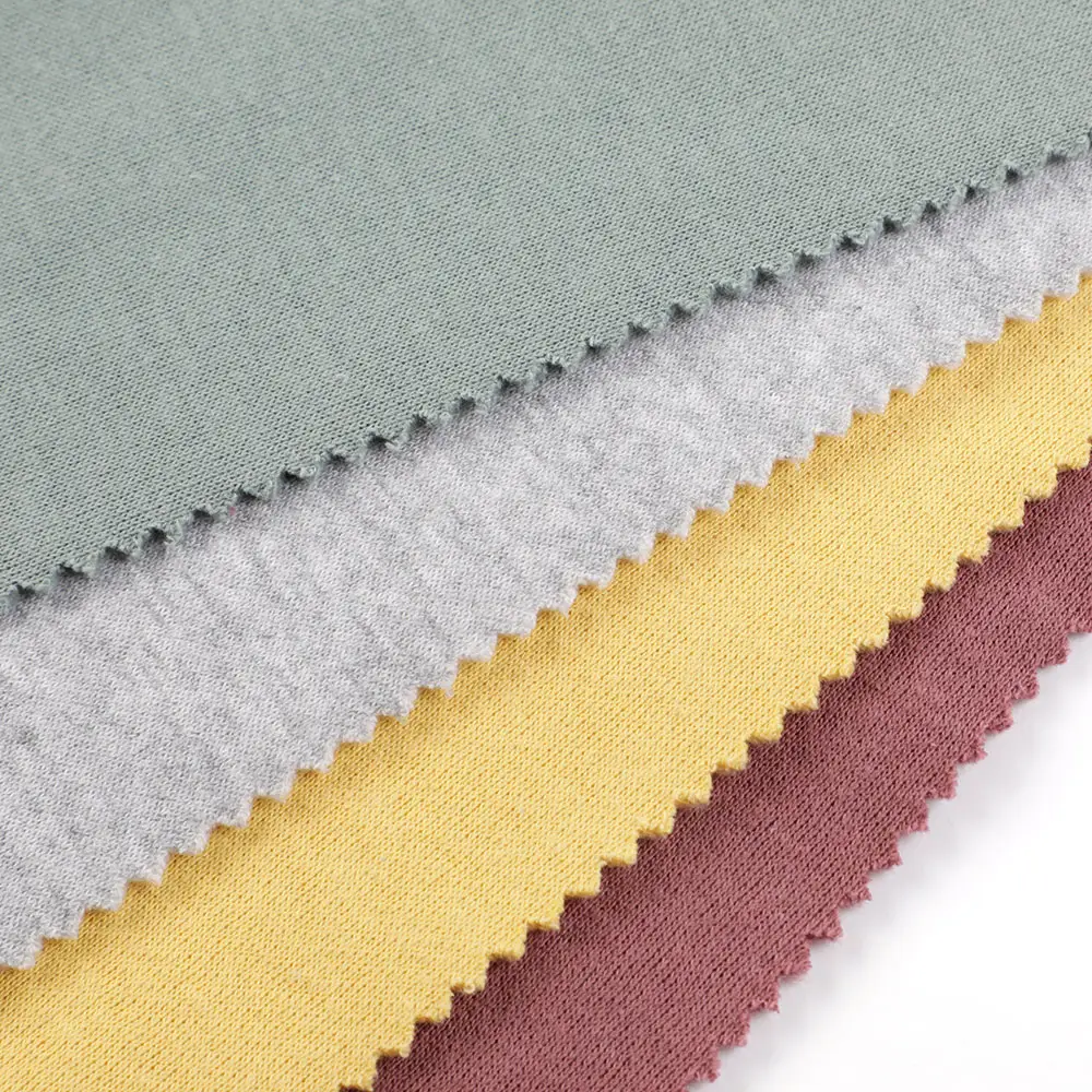 Hot selling soft sweatshirt fleece material one side brushed knit 80 cotton 20 polyester fabric