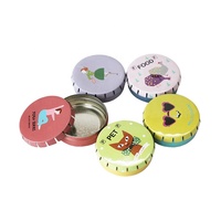Boîte en métal Click Clack pour emballage, petite boîte en fer blanc de Noël de qualité alimentaire, mini-boîtes personnalisées pour chewing-gum et bonbons, forme arrondie