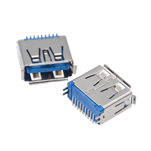 Connecteur USB 3.0 Type-A femelle à montage vertical, 9 broches avec goupilles de verrouillage sécurisées et isolation bleue (hauteur 11,5 mm) - Product Image 5
