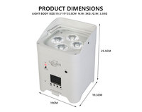 WEDOSTAGE Nuevo Foco LED RGBWAUV 6 en 1 de 4*18W con Batería Recargable DMX512, Clasificación IP33 y Control por Aplicación para KTV, DJ y Escenarios